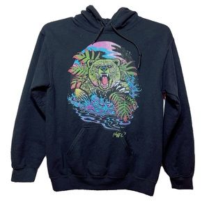 Neff Psychedelic Neon Grizzly Bear Hoodie 🔲🐻💜